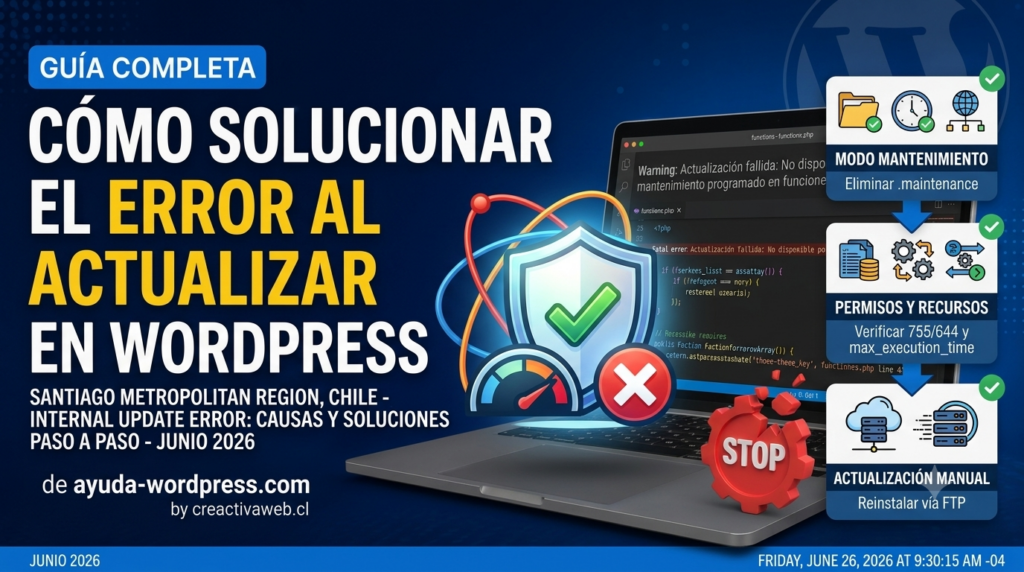 Error la actualizar wordpress